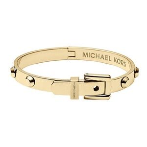 Michael Kors Gold Studded Buckle Bracelet – Hinged Bangle